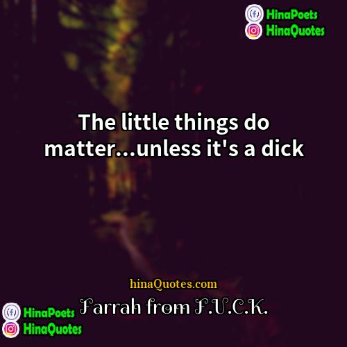 Farrah from FUCK Quotes | The little things do matter...unless it's a