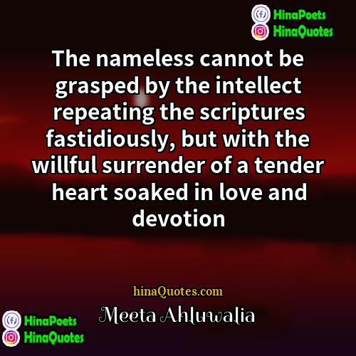 Meeta Ahluwalia Quotes | The nameless cannot be grasped by the